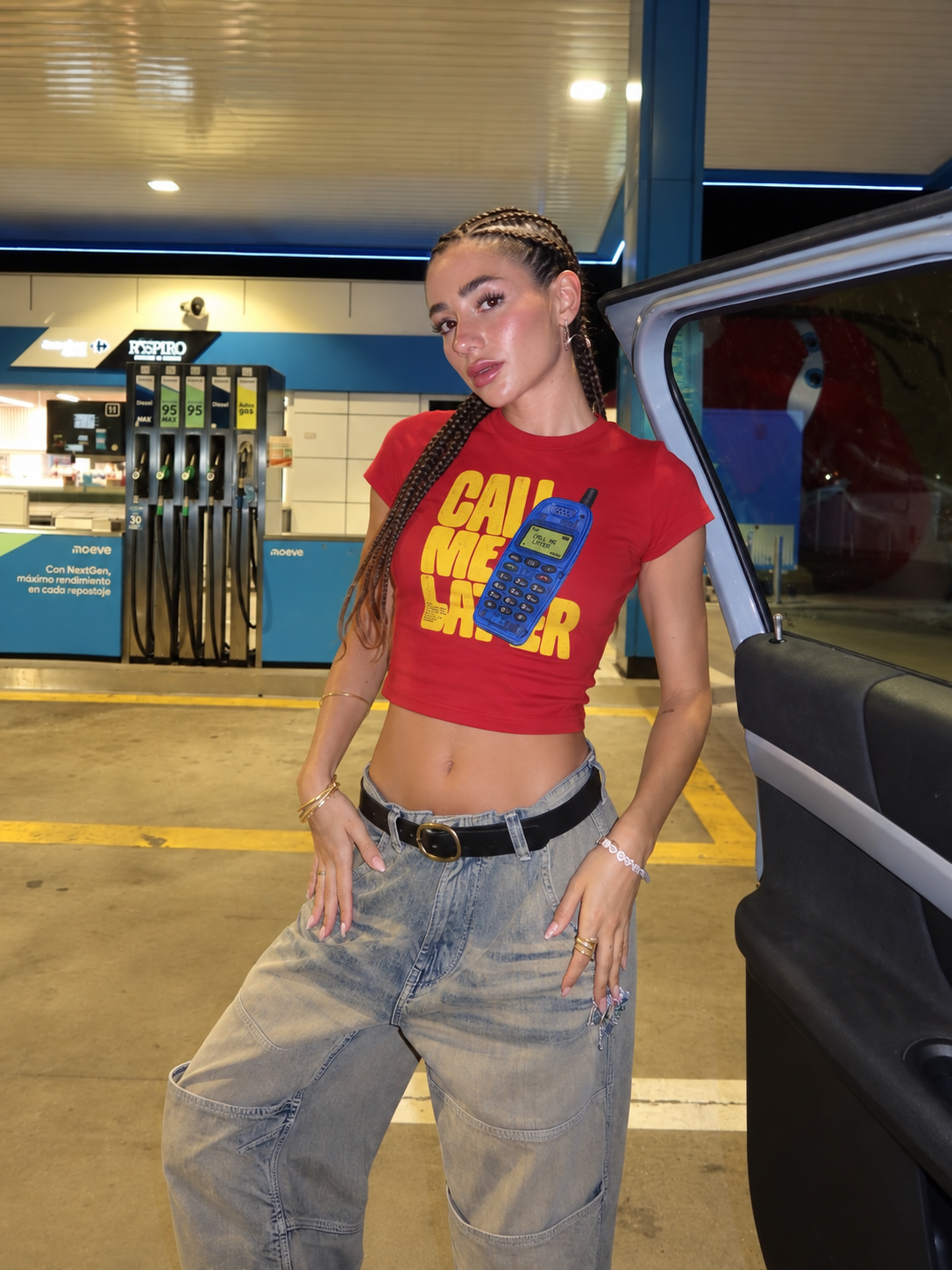 Later Red Baby Tee