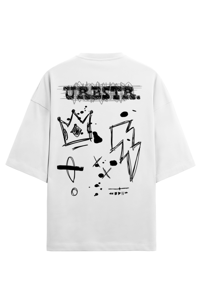 Scribbles White Terry Cotton Tee