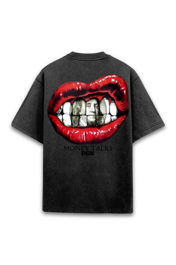 Money Talks Acid Wash Tee