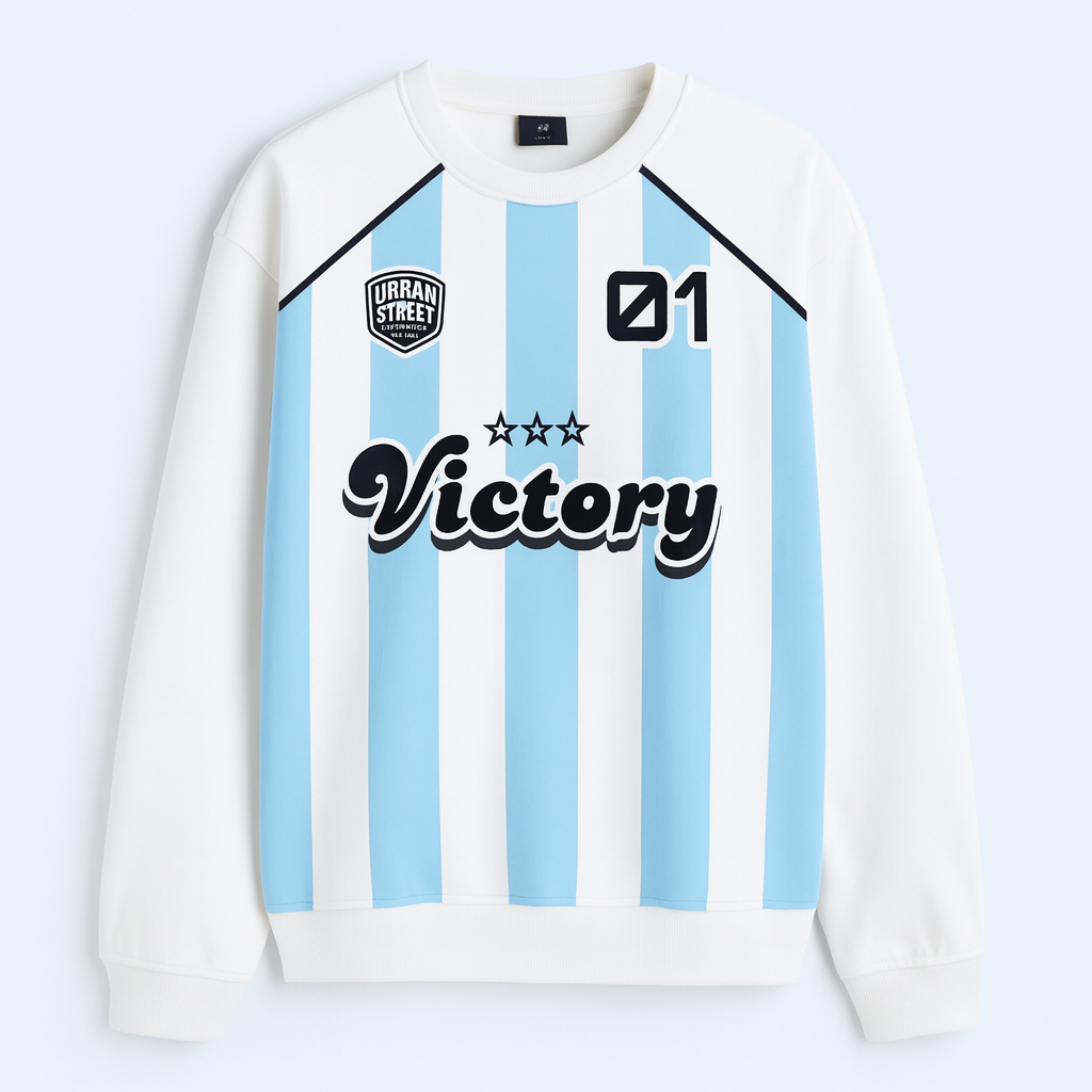 “Victory 01” White Sweatshirt