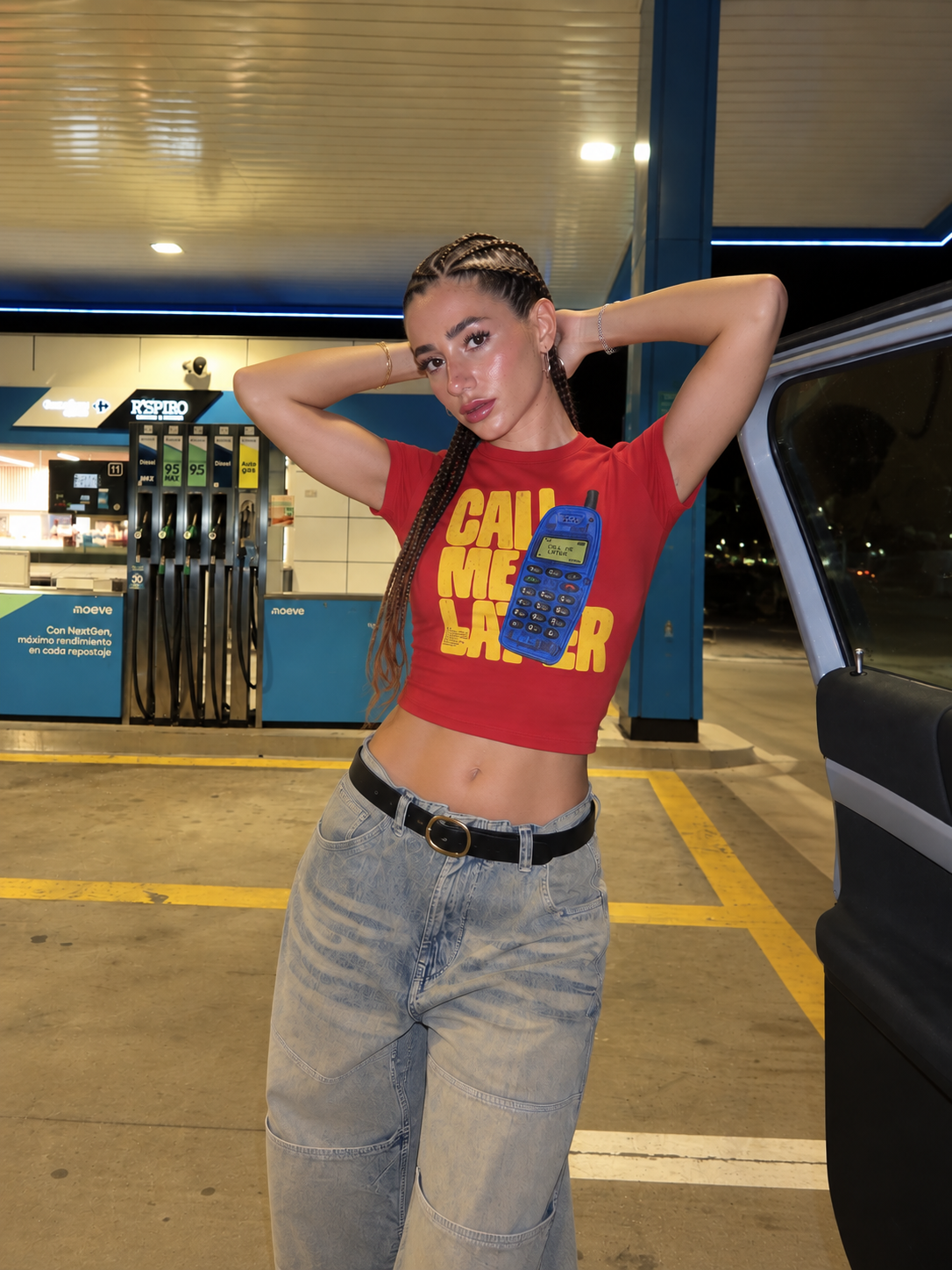 Later Red Baby Tee