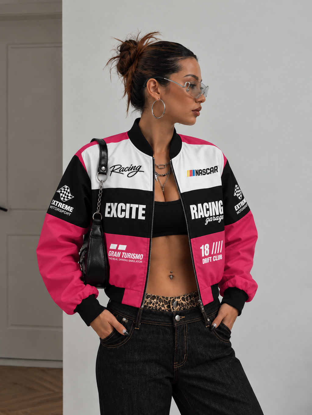 Pitlane Pink Crop Jacket