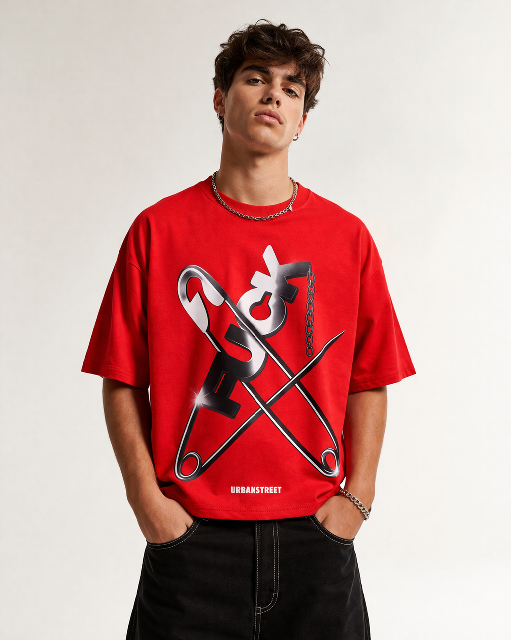 Pinned Core Red Boxy Tee