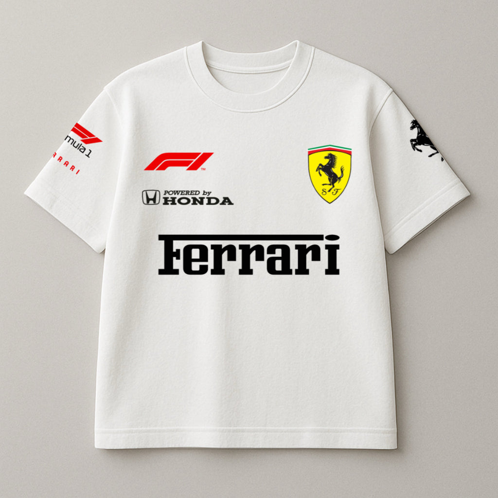White Ferrari Regular Fit Tee