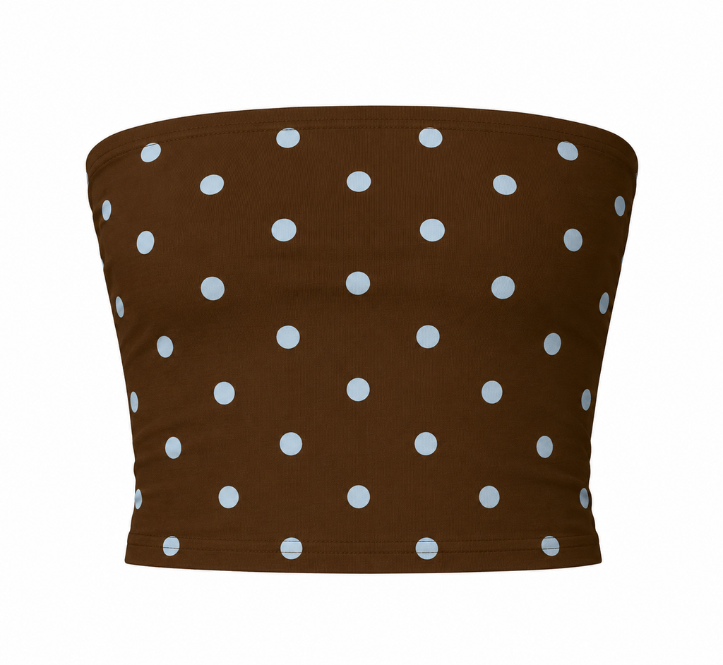 Mocha Polka Tube Top