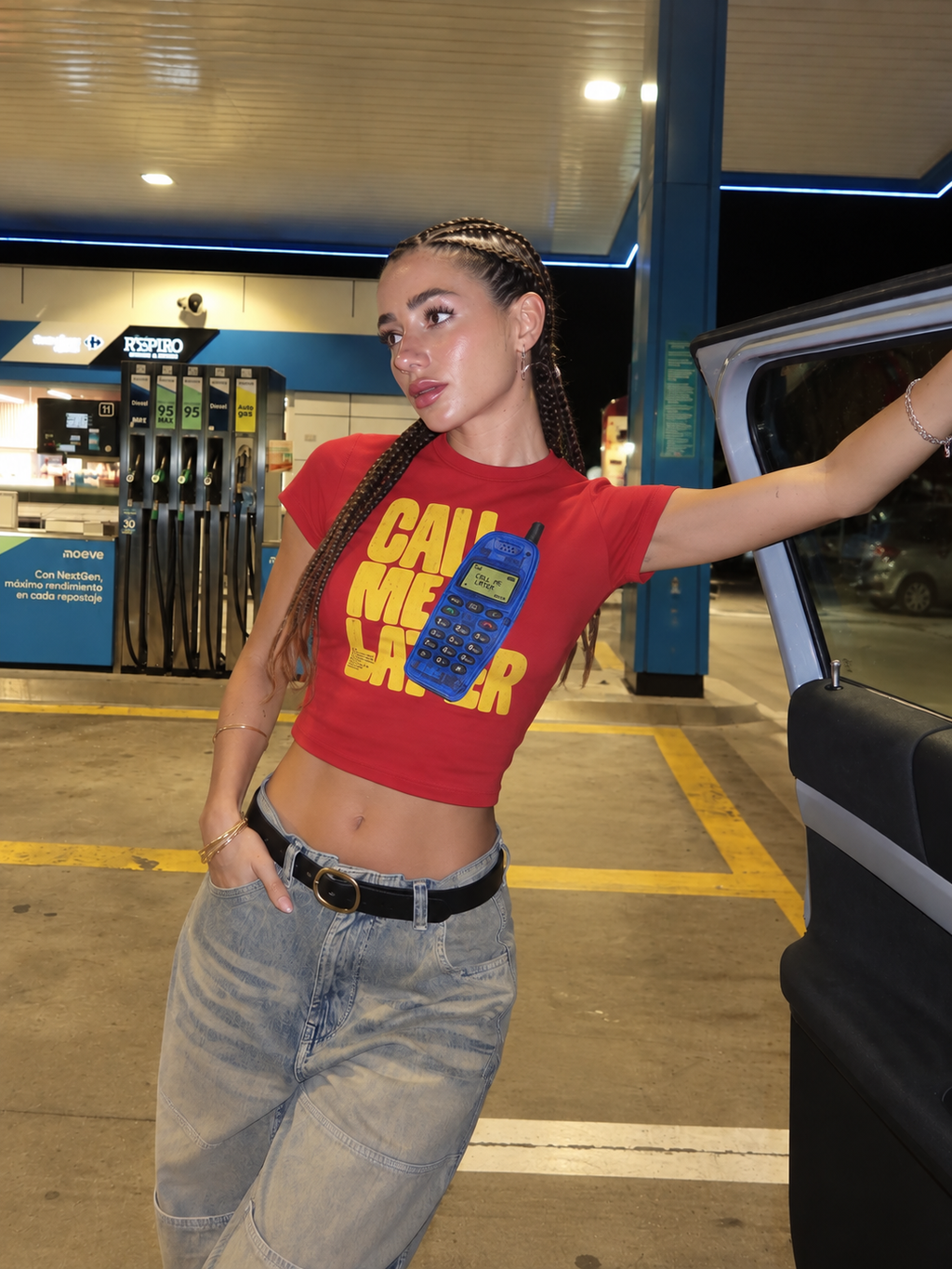 Later Red Baby Tee