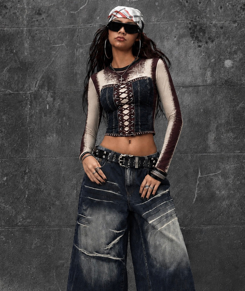 Vintage Corset Crop Top