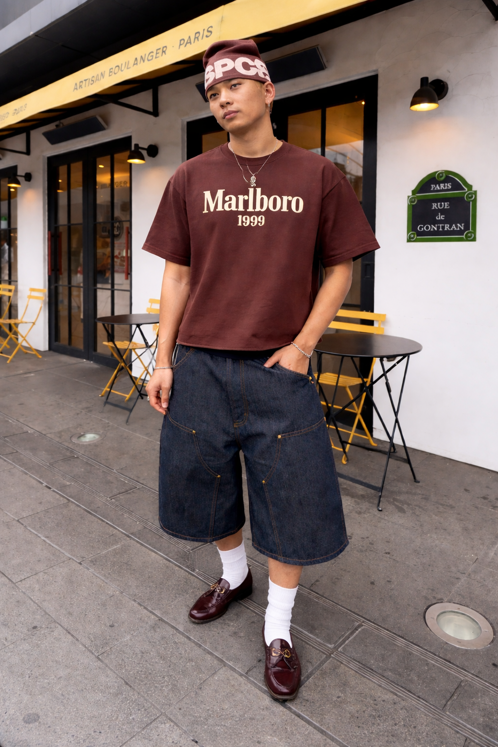 Marlboro Brown Cropped Tee