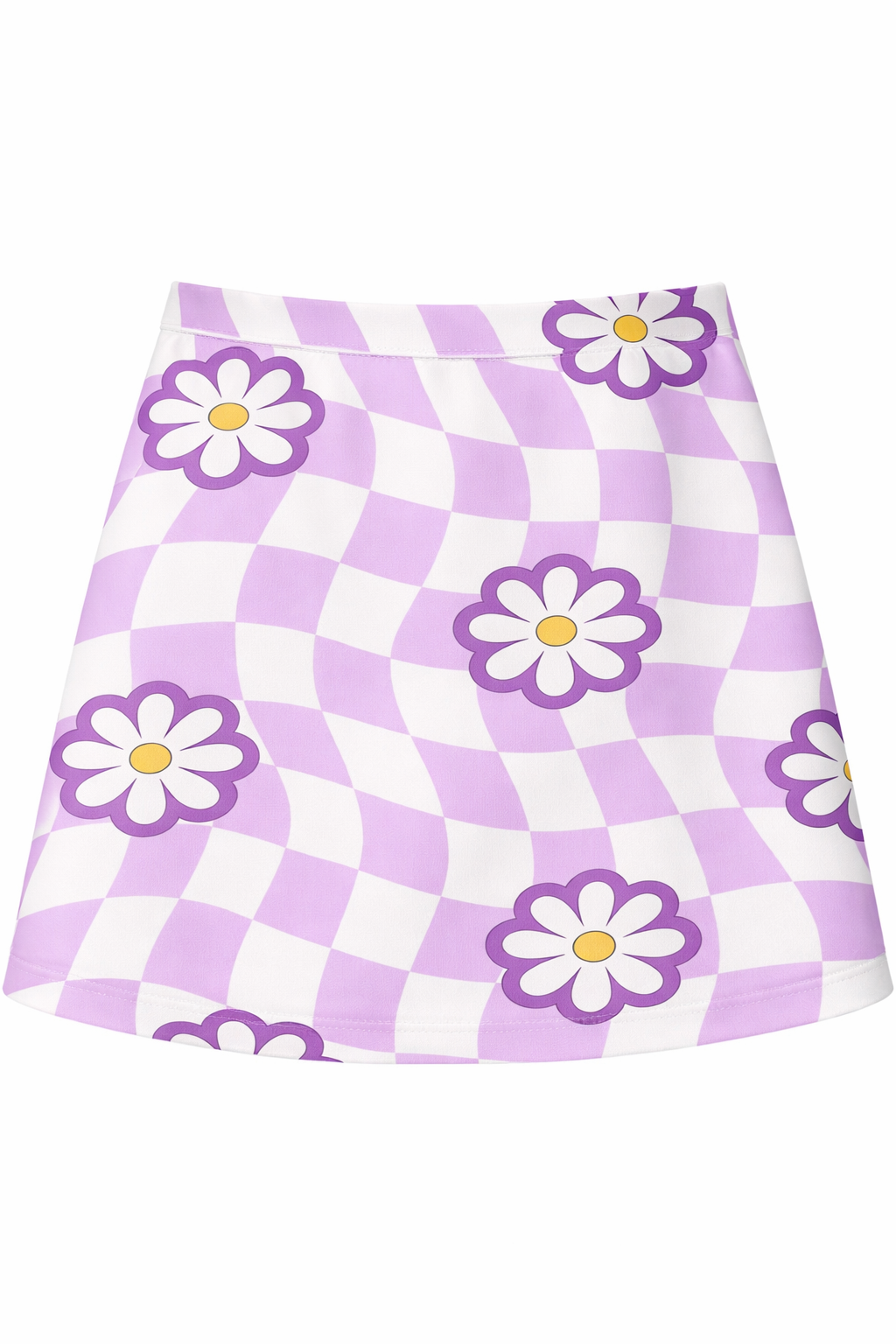 Lavender Wave Daisy Mini Skirt
