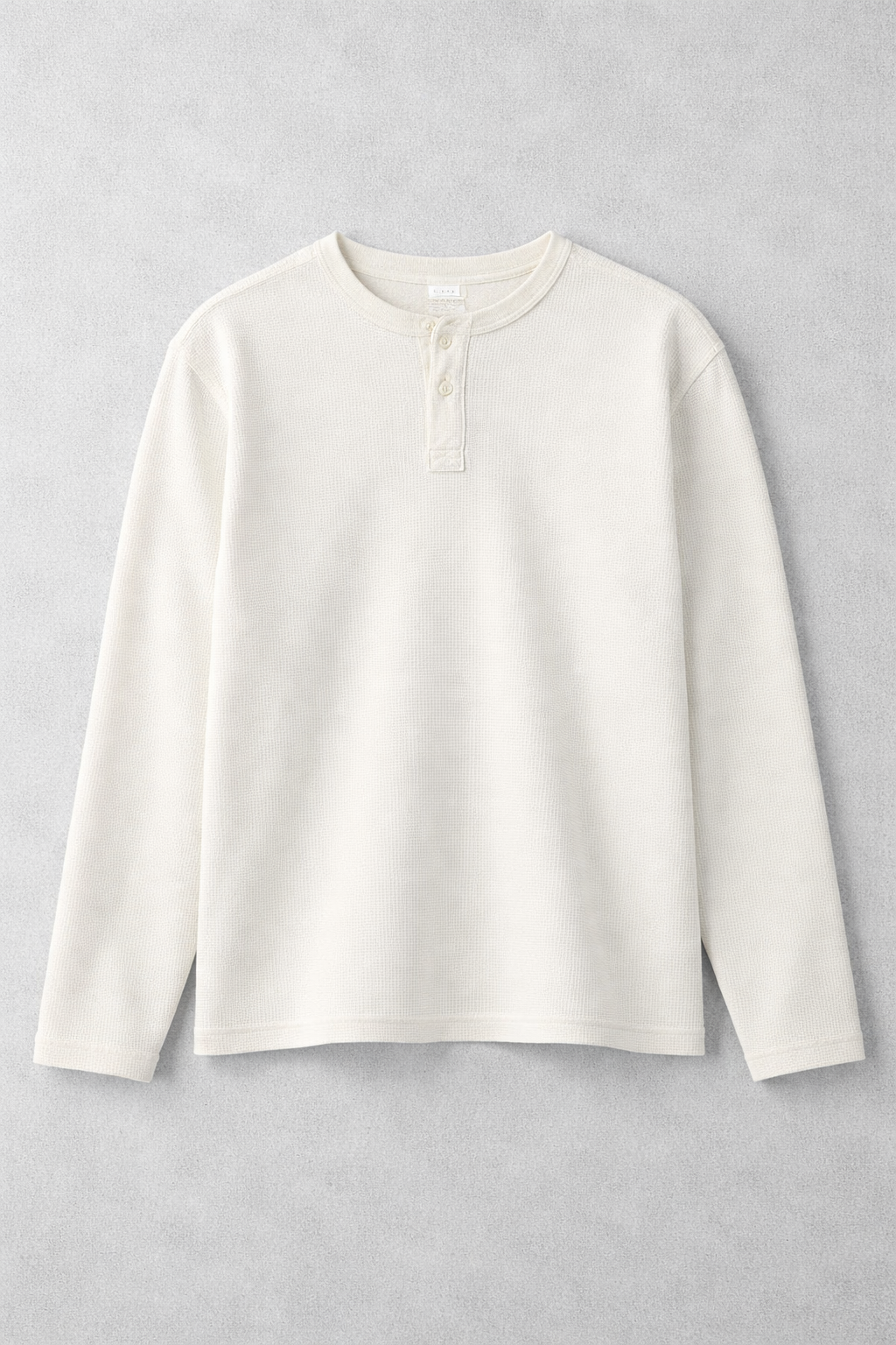 White Core Henley Waffle Tee