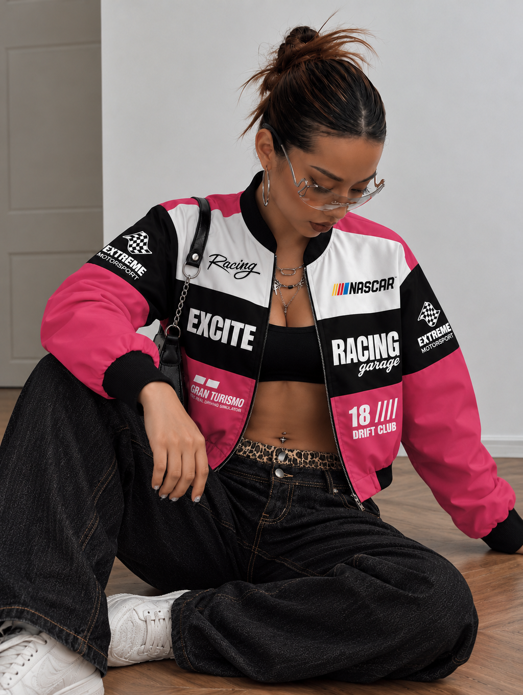 Pitlane Pink Crop Jacket
