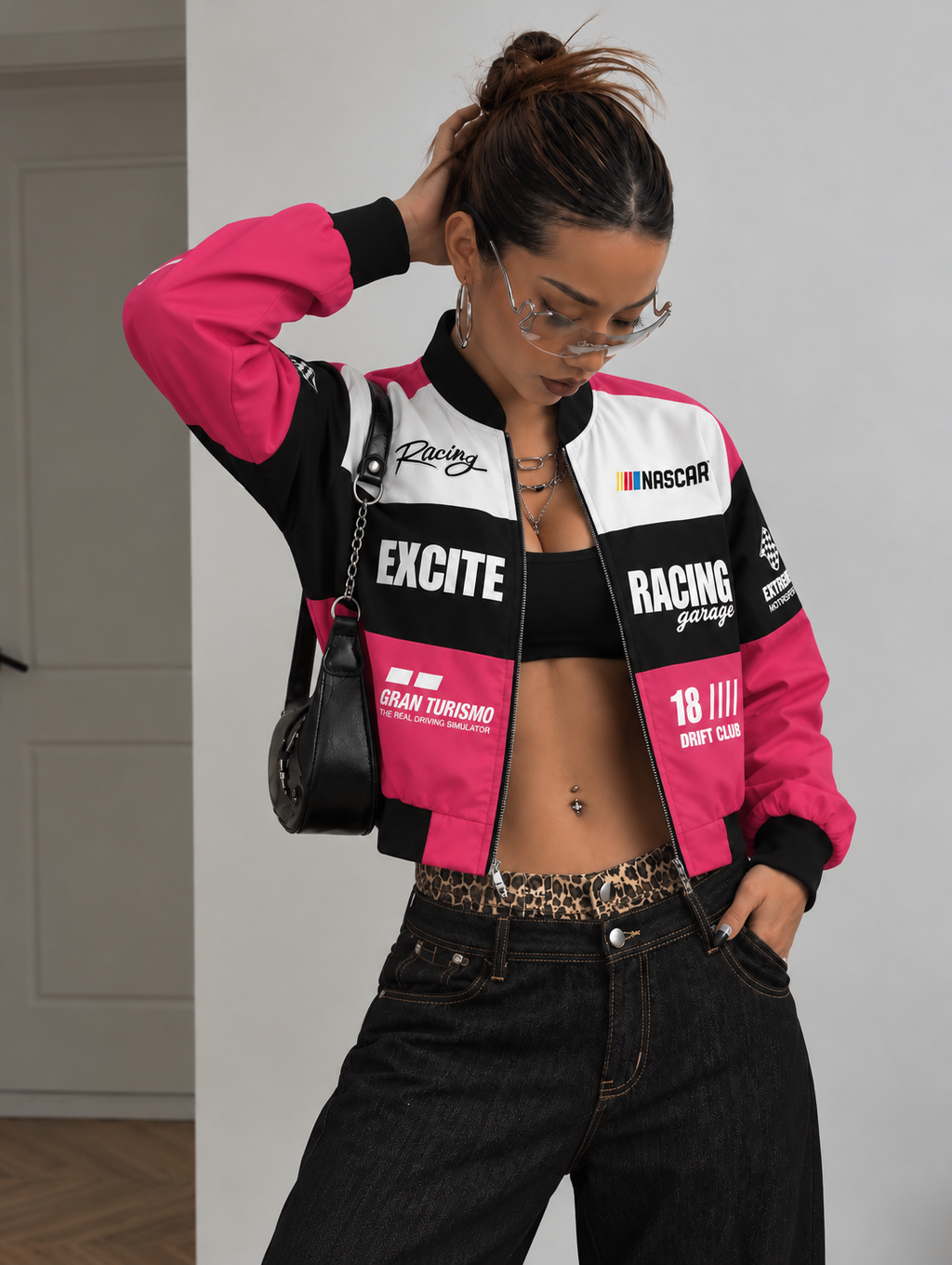 Pitlane Pink Crop Jacket
