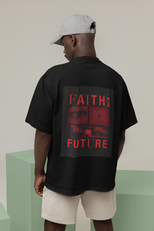 Faith Black Unisex Oversized Tshirt