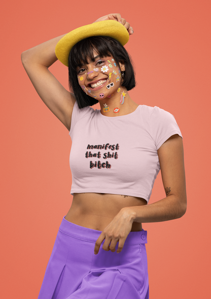 Baby Pink Manifest Crop Top