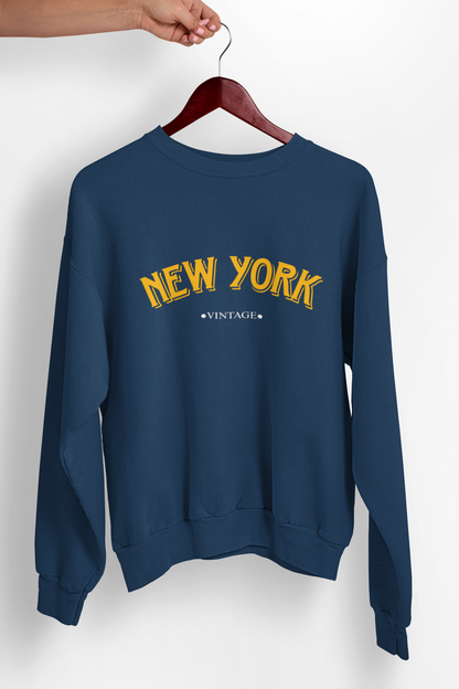 New York Navy Blue Relaxed Fit Sweatshirt