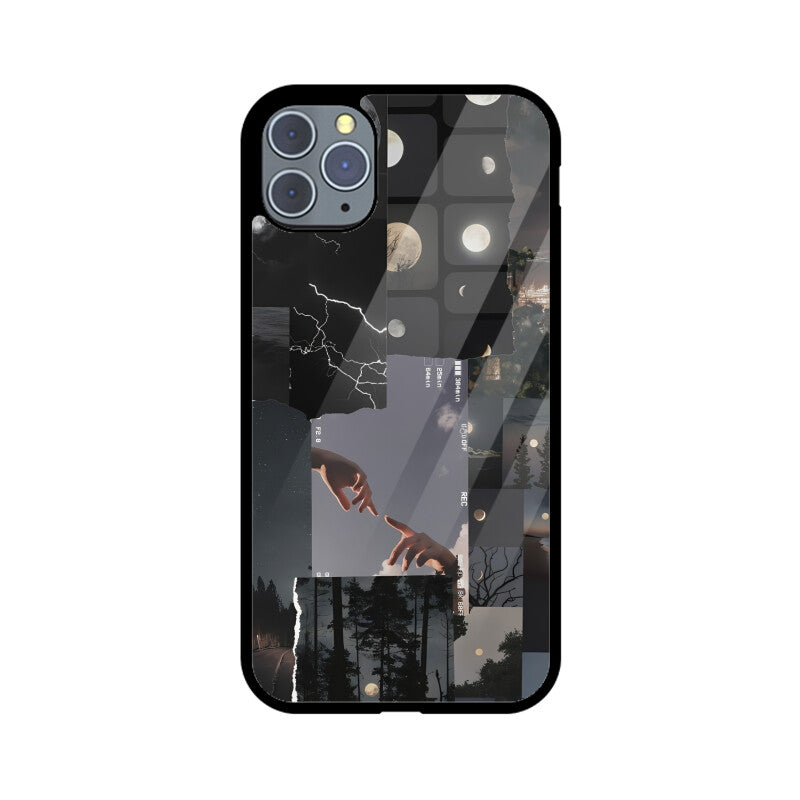 Moon Collage iPhone Glass Cover