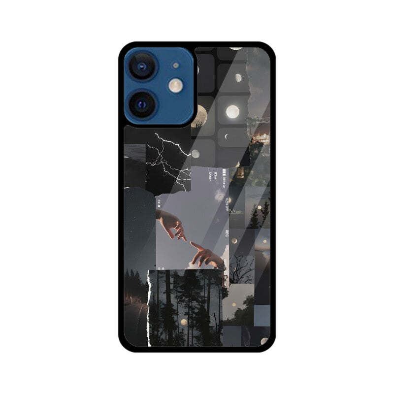 Moon Collage iPhone Glass Cover
