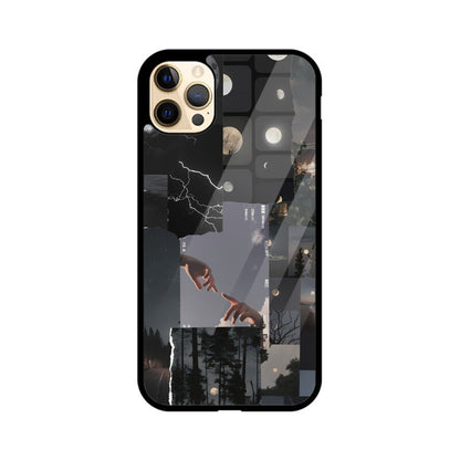 Moon Collage iPhone Glass Cover