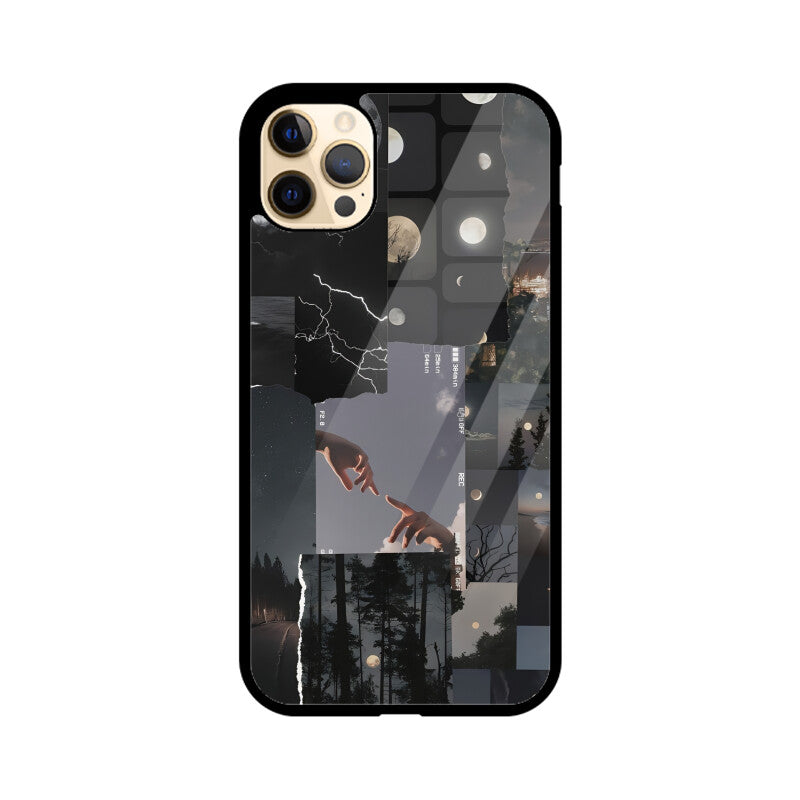 Moon Collage iPhone Glass Cover