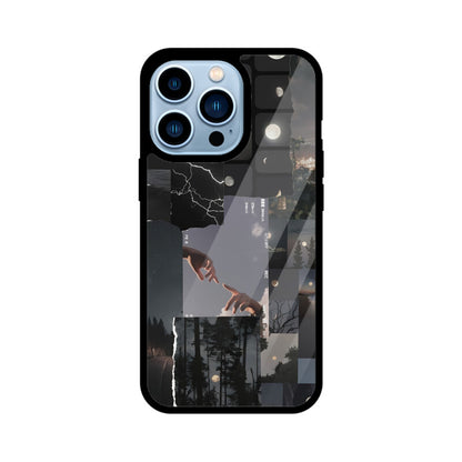 Moon Collage iPhone Glass Cover