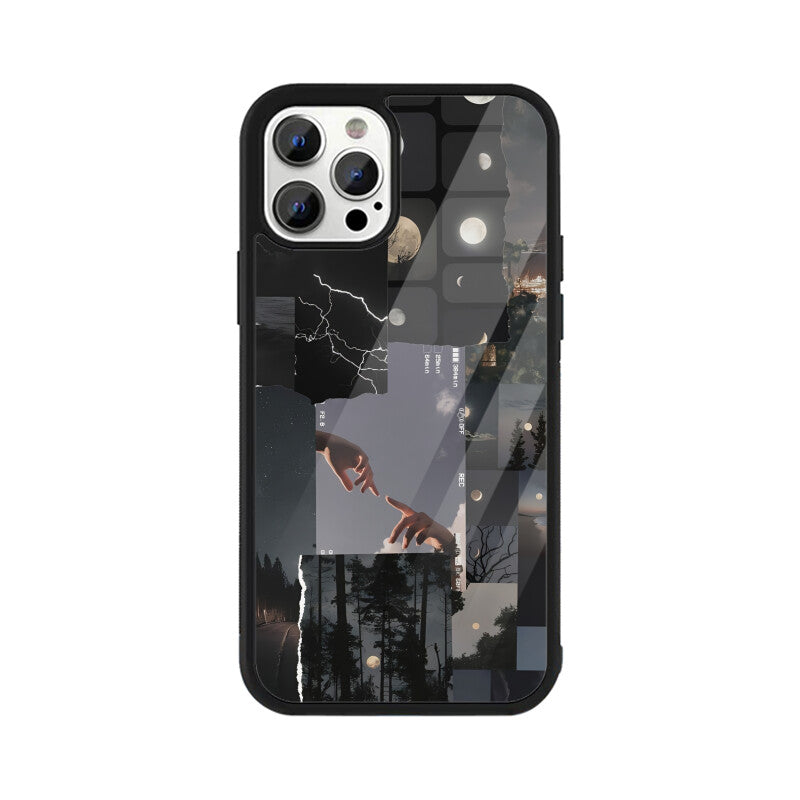 Moon Collage iPhone Glass Cover