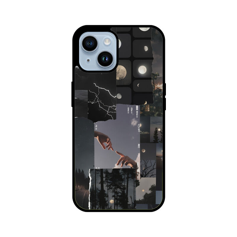 Moon Collage iPhone Glass Cover