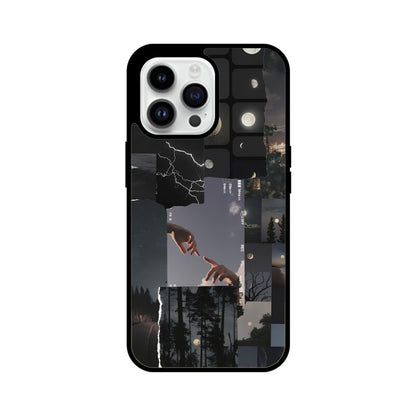 Moon Collage iPhone Glass Cover