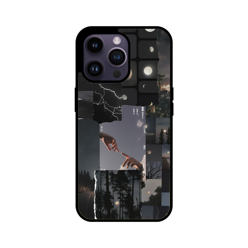 Moon Collage iPhone Glass Cover