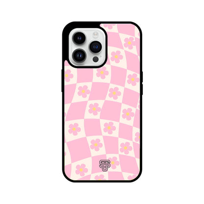 Floral Pattern Pink iPhone Glass Cover