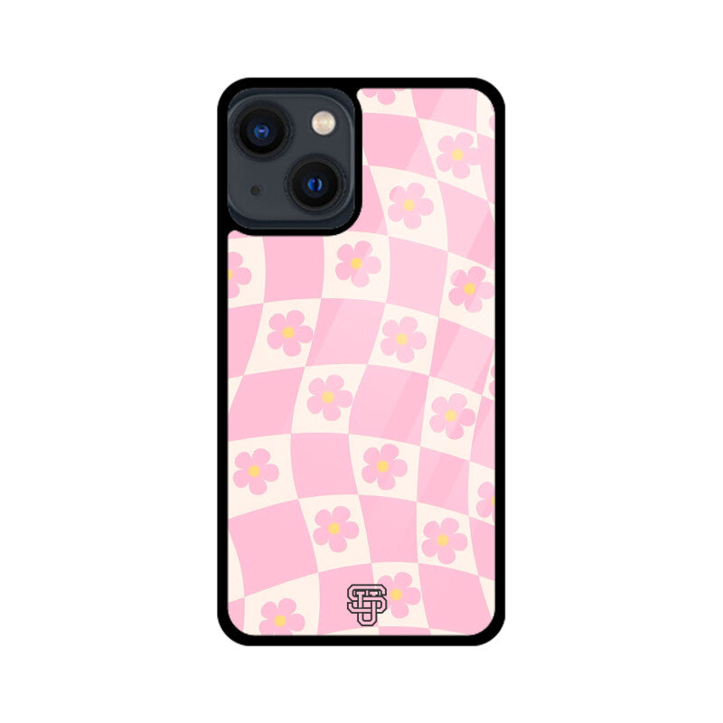 Floral Pattern Pink iPhone Glass Cover