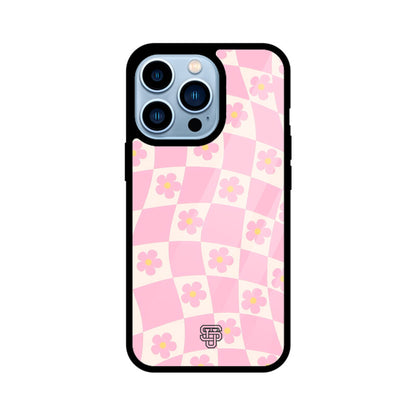 Floral Pattern Pink iPhone Glass Cover