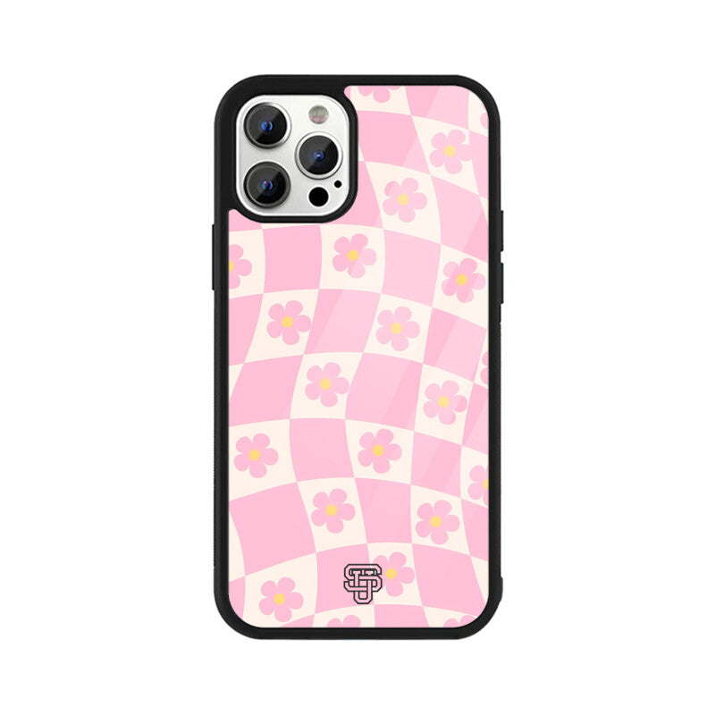 Floral Pattern Pink iPhone Glass Cover