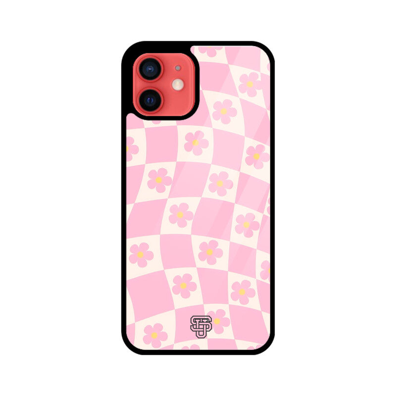 Floral Pattern Pink iPhone Glass Cover