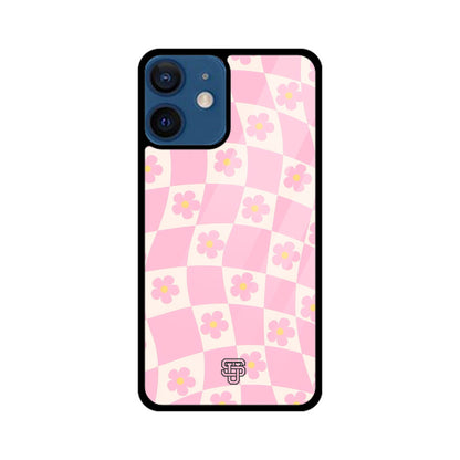 Floral Pattern Pink iPhone Glass Cover