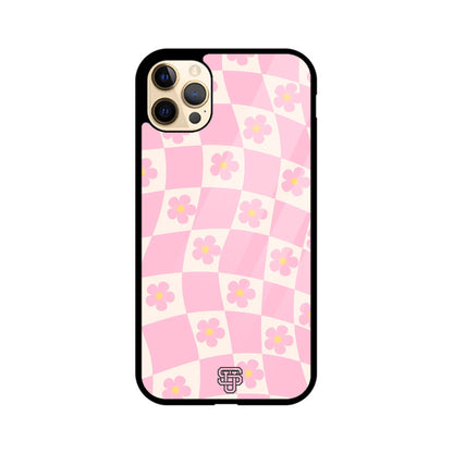 Floral Pattern Pink iPhone Glass Cover