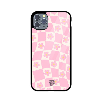 Floral Pattern Pink iPhone Glass Cover