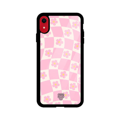 Floral Pattern Pink iPhone Glass Cover