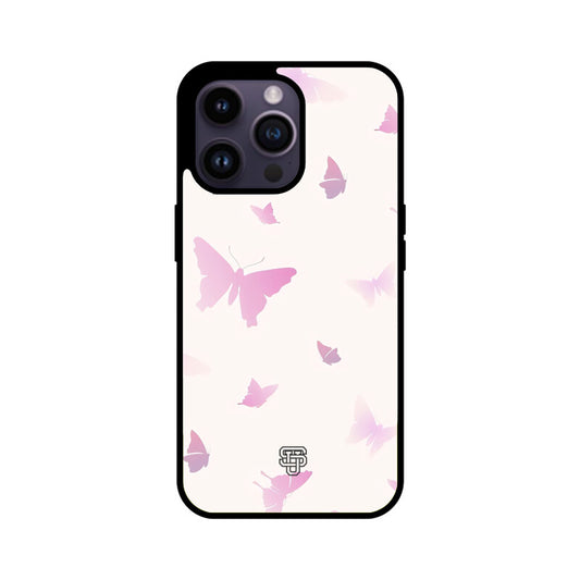 Pink Butterflies iPhone Glass Cover