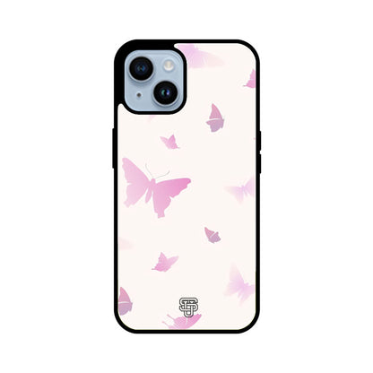 Pink Butterflies iPhone Glass Cover