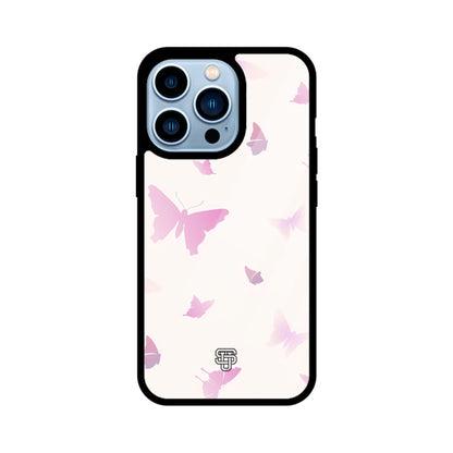 Pink Butterflies iPhone Glass Cover