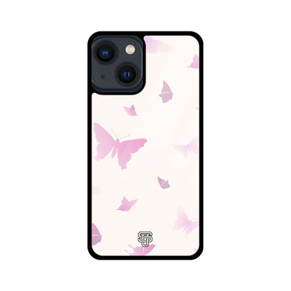 Pink Butterflies iPhone Glass Cover