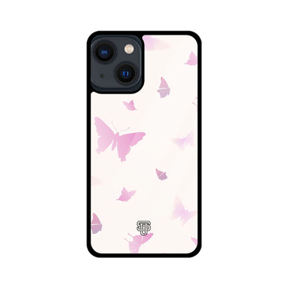 Pink Butterflies iPhone Glass Cover