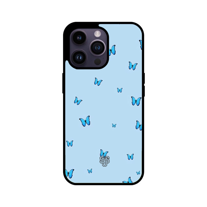 Blue Butterflies iPhone Glass Cover