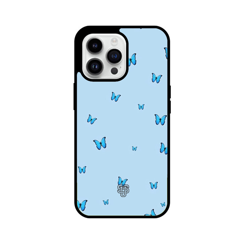 Blue Butterflies iPhone Glass Cover
