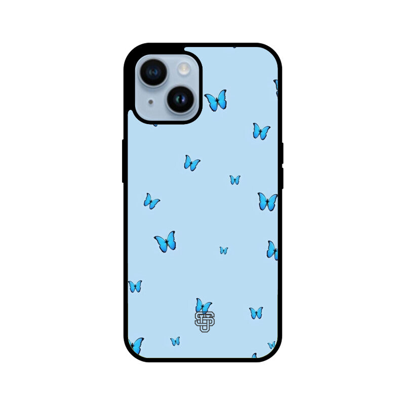 Blue Butterflies iPhone Glass Cover