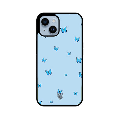 Blue Butterflies iPhone Glass Cover