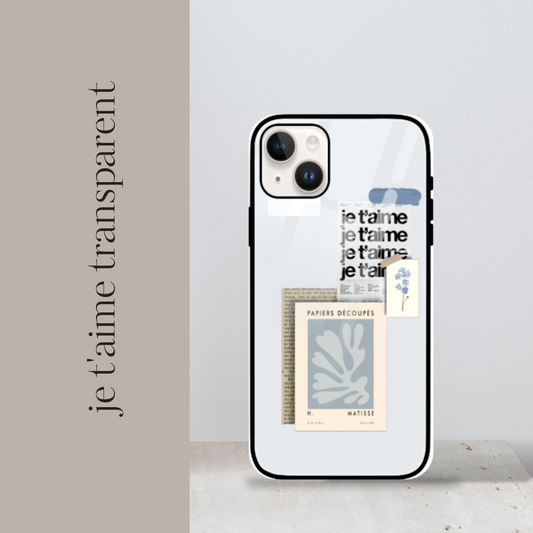 je t'aime Transparent iPhone Glass Cover