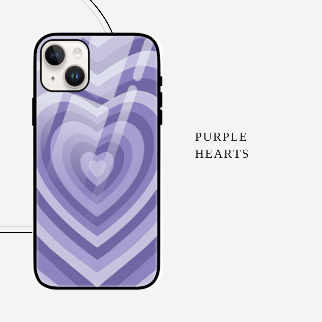 Purple Hearts iPhone Glass Cover