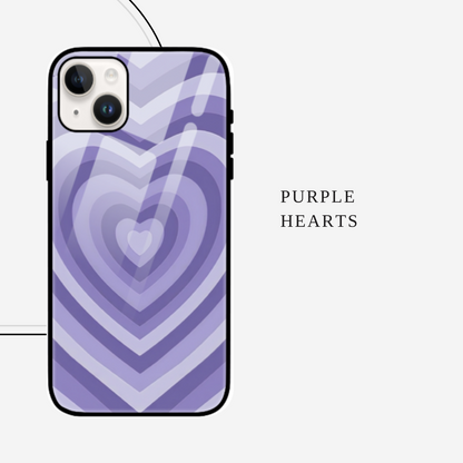 Purple Hearts iPhone Glass Cover