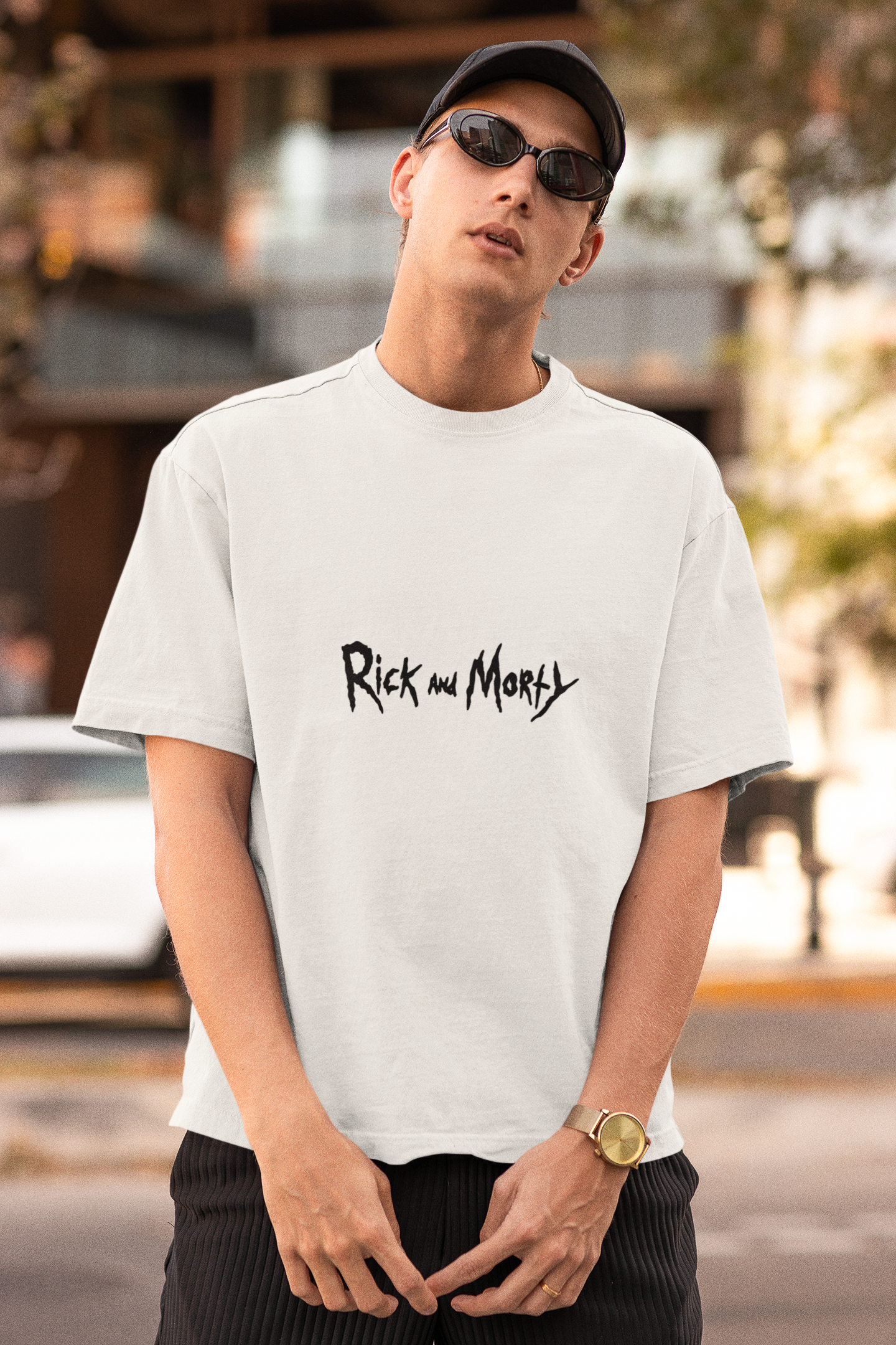 Rick and Morty White Oversized Tshirt